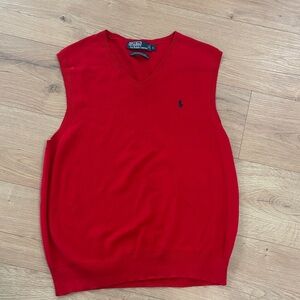 Polo by Ralph Lauren Red V-Neck Sweater Vest